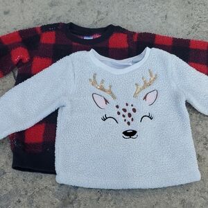 The Children's Place White and Red Kids Sweatshirt Set